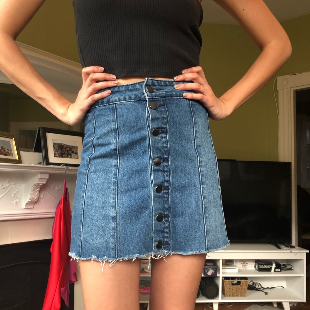 Denim skirt button up urban outfitters